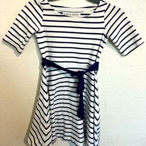 Hope & Henry dress white/ navy stripes size xs